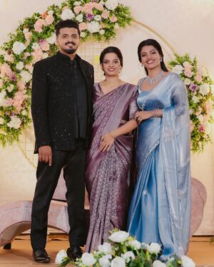 Amrutha Saju Instagram - Finally! My sister has turned into a beautiful bride! I can’t believe she has grown up so fast. I still remember her tiny little face, calling me Ammu all the time, asking me this and that. Our little fights, the tears, and the happiness.Everything feels like just yesterday. And now, all of a sudden, she stands before me, a grown, mature woman, stepping into a new life with her love🤍

With her wedding, we celebrate her new journey and also welcome a new member into our family 

All my blessings to my sweet little one and her husband🤍 @aparna__alappattu_ & @su_tt_uz