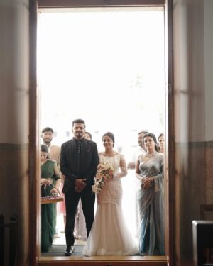 Amrutha Saju Instagram - Finally! My sister has turned into a beautiful bride! I can’t believe she has grown up so fast. I still remember her tiny little face, calling me Ammu all the time, asking me this and that. Our little fights, the tears, and the happiness.Everything feels like just yesterday. And now, all of a sudden, she stands before me, a grown, mature woman, stepping into a new life with her love🤍

With her wedding, we celebrate her new journey and also welcome a new member into our family 

All my blessings to my sweet little one and her husband🤍 @aparna__alappattu_ & @su_tt_uz