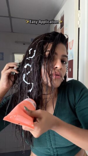 Amrutha Saju Instagram - Officially a hair mask Lover Now 😍 
Bblunt Advanced Smoothening Keratin Mask gave me that confidence!!