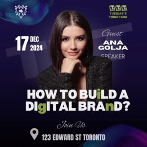 Ana Golja Instagram - 📣 BUILD A DIGITAL BRAND!📣

Featuring our 3rd distinguished guest: ANNA GOLJA

-	Lead role in "Degrassi" for 6 seasons
-	Emmy nomination in 2014 for "Degrassi"
-	Canadian Screen Award nomination in 2016 for "Full Out"
-	First Broadway role at 11 in "White Christmas"
-	Released debut album "Epilogue" in 2018 (reached #26 on iTunes Pop Chart)
-	Released EP "Strive" in 2021
-	"The Fanatic" (with John Travolta)
-	"The Cuban" (produced and starred)
-	Currently working on 5 international feature films

𝗘𝘃𝗲𝗻𝘁 𝗗𝗲𝘁𝗮𝗶𝗹𝘀
Date: December 17th, 2024
Location: 123 Edward Street, Downtown Toronto
𝗧𝗼𝗽𝗶𝗰: 𝗛𝗼𝘄 𝘁𝗼 𝗕𝘂𝗶𝗹𝗱 𝗮 𝗗𝗶𝗴𝗶𝘁𝗮𝗹 𝗕𝗿𝗮𝗻𝗱
——-
𝗔𝗯𝗼𝘂𝘁 Ana Golja!
Ana Golja, born in Toronto in 1996, is a versatile Canadian artist with a remarkable career in acting and music. She began dancing at 5 and acting at 9, landing her first role in "1-800 Missing". With 19 years of experience, Ana has worked in film, television, and theatre, including notable roles on Disney, Family Channel, and Nickelodeon.

Her breakthrough came with "Degrassi", where she played Zoe Rivas for 6 seasons, earning an Emmy nomination in 2014. Ana’s other significant projects include "Full Out", « The Fanatic », and « The Cuban », showcasing her range as an actress and producer.

Ana’s musical journey began at 11 with Broadway roles and training at The Royal Conservatory in Toronto. She released her debut album « Epilogue » in 2018, reaching #26 on iTunes Pop Album chart, followed by an EP « Strive » in 2021. Inspired by artists like Amy Winehouse and Nina Simone, Ana continues to evolve musically, with a new EP set for 2025 release.
———
𝗪𝗵𝘆 𝗔𝘁𝘁𝗲𝗻𝗱?
1. Learn from Anas 19 years of experience in the industry.
2. Gain insights on digital brand development from a recognized industry leader
3. Network with like-minded professionals and aspiring leaders

𝘋𝘰𝘯’𝘵 𝘮𝘪𝘴𝘴 𝘵𝘩𝘪𝘴 𝘰𝘱𝘱𝘰𝘳𝘵𝘶𝘯𝘪𝘵𝘺 𝘵𝘰 𝘭𝘦𝘢𝘳𝘯 𝘧𝘳𝘰𝘮 Ana𝘴 𝘦𝘹𝘱𝘦𝘳𝘪𝘦𝘯𝘤𝘦𝘴 𝘢𝘯𝘥 𝘪𝘯𝘴𝘪𝘨𝘩𝘵𝘴 𝘰𝘯 𝘣𝘶𝘪𝘭𝘥𝘪𝘯𝘨 𝘢 𝘥𝘪𝘨𝘪𝘵𝘢𝘭 𝘣𝘳𝘢𝘯𝘥 𝘪𝘯 𝘵𝘰𝘥𝘢𝘺’𝘴 𝘧𝘢𝘴𝘵-𝘱𝘢𝘤𝘦𝘥 𝘸𝘰𝘳𝘭𝘥!

Let’s come together to learn, collaborate, and build a br