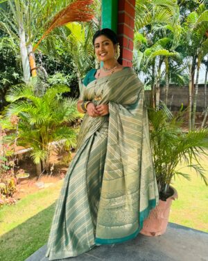 Anjana Srinivas Instagram - 🥰💚🥰

#anjanasrinivas #lakshanthalankrutha #janki #sareelove