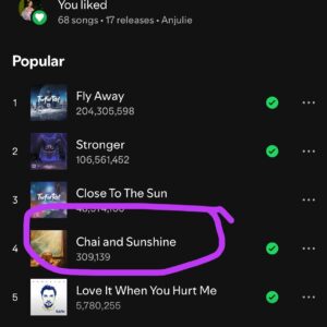 Anjulie Persaud Instagram - Instagram claimed “chai and sunshine” as their official anthem today with over 200,000 ppl making videos in the past 7 days. 
It’s spilling over to streaming and connecting everywhere from the US to India, Canada to Germany. 
This is a completely independent release and the ONLY reason this is happening is bc you have been sharing it, making videos, saving it to your playlists, and telling your friends. 
The fact that this a bop about drinking tea, meditating and choosing yourself makes it all the sweeter 🤎🙏🏽

#chaiandsunshine #indian #guyanese #newmusic #songwriter #independent #meditating #instagramtrending
