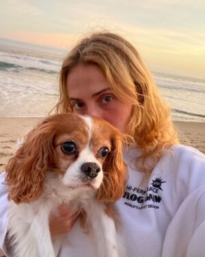 Anna Collins Instagram - This morning I had to say goodbye to my baby, my soul dog, my everything. You came into my life when I needed you the most. Words can’t describe the way my heart is broken into a million pieces. Fred I love you, thank you for raising me, taking me through my 20’s, being there for me through everything. I’m holding your love with me forever. You were and are my healer and my guardian angel. Thank you for looking out for me and teaching me unconditional love. Hold your furry friends extra tight for me tonight. I love you Fred forever forever forever and always. 🤍 🌈