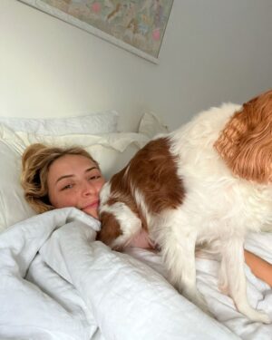 Anna Collins Instagram - This morning I had to say goodbye to my baby, my soul dog, my everything. You came into my life when I needed you the most. Words can’t describe the way my heart is broken into a million pieces. Fred I love you, thank you for raising me, taking me through my 20’s, being there for me through everything. I’m holding your love with me forever. You were and are my healer and my guardian angel. Thank you for looking out for me and teaching me unconditional love. Hold your furry friends extra tight for me tonight. I love you Fred forever forever forever and always. 🤍 🌈