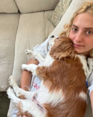 Anna Collins Instagram - This morning I had to say goodbye to my baby, my soul dog, my everything. You came into my life when I needed you the most. Words can’t describe the way my heart is broken into a million pieces. Fred I love you, thank you for raising me, taking me through my 20’s, being there for me through everything. I’m holding your love with me forever. You were and are my healer and my guardian angel. Thank you for looking out for me and teaching me unconditional love. Hold your furry friends extra tight for me tonight. I love you Fred forever forever forever and always. 🤍 🌈