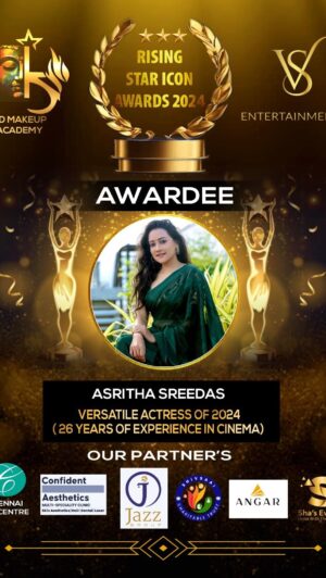 Asritha P Instagram - LIFETIME ACHIEVEMENT 
26YEARS OF EXPERIENCE🥹❤️
❤️ thank u so mch for all my directors producers co artist channel  and for this event organised by @saravananchandran_official  nd @sensphotography_ for taking beautiful shots for my long journey making me an experienced actress in this cinema industry 
Special thanks for my dad 🥹for bringing showing me this path of life and for all my lovely fans for supporting and encouraging me love u all from the bottom of my heart ♥️ 
#asrithasreedas #vijaytelevision #actress #neenankadhal #malayalam #trending #experience #love #cinema #childartist #blessed