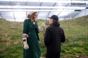 Britt Lower Instagram - “Careful, there’s poop!” Mark’s hilariously calm warning to Helly on #Severance was the perfect build-up to the long-awaited reveal of Lumon’s mysterious goat department! Here’s a behind-the-scenes look at the episode. 📷: Apple TV 