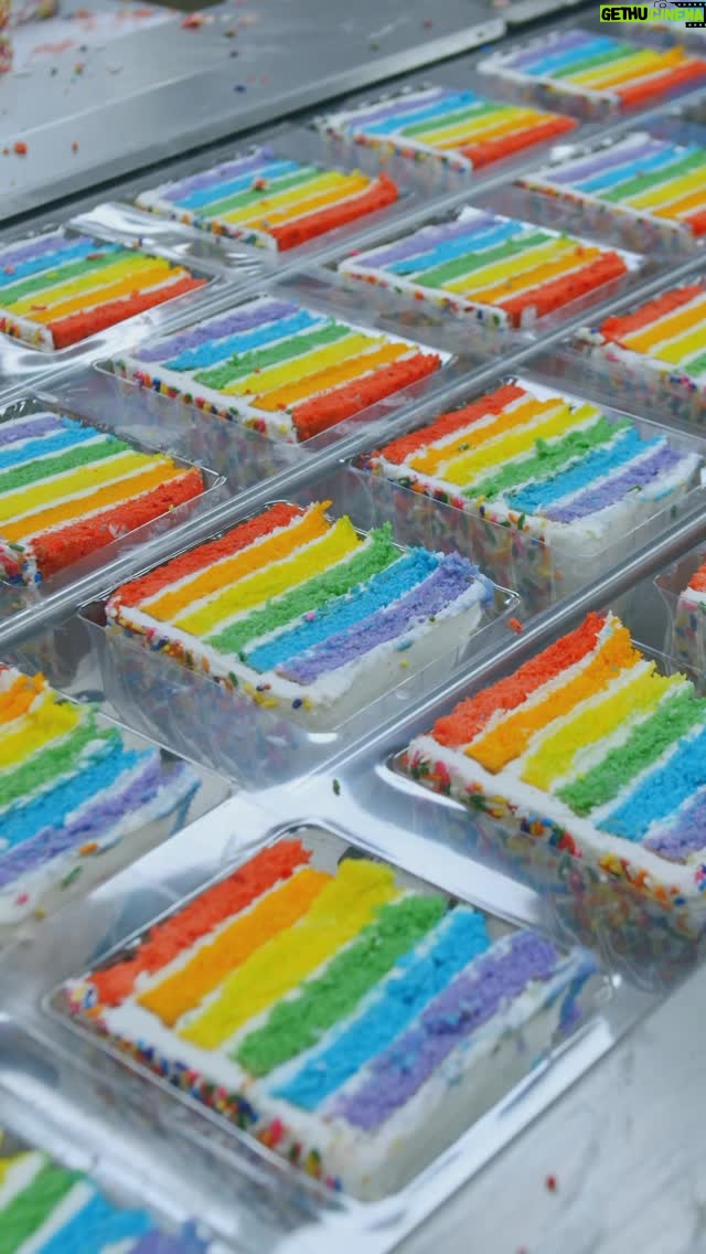 Buddy Valastro - 54.5K Likes - Our ✨signature✨ Rainbow Cake marches along at the Cake Factory in Jersey City🍰
Did you know we use 1,500,000 eggs per year on our cakes 🥚😮💨
Same ingredients, same great flavor, now for more of you to enjoy 🤍 Only @walmart