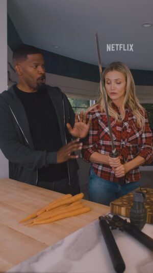 Cameron Diaz Instagram - Join me in the kitchen today with my Back in Action co-star Jamie Foxx as we whip up delicious baby back ribs – the perfect recipe for action!!