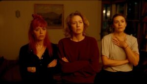 Carrie Coon Instagram - ▪️
His Three Daughters 
▪️
in theaters and streaming on @netflix 
▪️
Written and directed by @azazeljacobs 
Cinematography by @samlevydp 
Production Design by @kdall_ 
Costume Design by @diazsadhappy 
▪️
BTS photo by @godlis 
▪️
Produced by @aorlovsky1 #duncanmontgomery @artsandsciences_ @netflixfilm @malward @maseltov @diazsadhappy