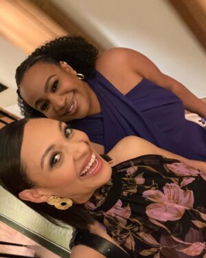 Cynthia Addai-Robinson Instagram - Last of the London fashion drops 😅 w/ fellow Queen @sophianomvete_official 

Styled by @mirandaalmond 

Look 1
👗: @christylynncollection 
💍: @tillysveaas 
👠: @dear_frances 
💄: @kennethsohmakeup 
💇🏽‍♀️: @jamescatalanohair 

Look 2
👗: @christylynncollection 
💄: @kennethsohmakeup 
💇🏽‍♀️: @jamescatalanohair