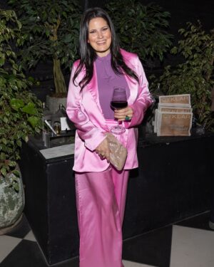 Dawn McCoy Instagram - Thank you, @cyklarofficial & @claudiasulewski for an amazing night celebrating your intoxicating (and addictive) new perfume oils.
My faves?
1) Sex Musk
2) Bergamot Bond
3)Vanilla Verve
4) Flora Veil
🖤🦢
Pink suit: @showmeyourmumu 
Purple blouse & sequined clutch:  @anntaylor 
📷: @jenjphoto