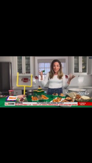 Dina Deleasa Instagram - In honor of the Eagles win and the impending Super Bowl I thought I would share some vintage Dishitgirl from those zoom days! 

You can peep a special guest mvp with a curly blonde hair , just about able to see over the counter. She wanted me to fill her sippy cup , she didn’t care if I was live on Tv.

What you do not see is @bgonsar crawling on the floor behind the island trying to grab her and she’s just laughing at him!

I have been sending out my substack newsletter complete with my fav game day recipes. Make sure to subscribe, all the links are in my bio as always !
#dishitgirl #gamedayrecipes #momlifebelike
