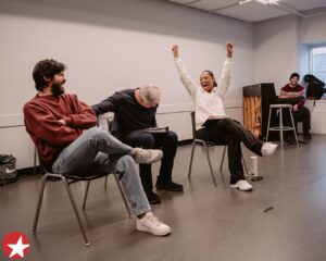Hailey Kilgore Instagram - They're coming to Broadway! Have a peek inside rehearsals for HADESTOWN's newest Eurydice, Orpheus and Hades: Hailey Kilgore, Carlos Valdes and Tom Hewitt.

For tickets, visit the link in our bio!

📸: @michaelah.jpg 

#hadestown #broadway #musicaltheatre #haileykilgore #carlosvaldes #tomhewitt #rehearsal