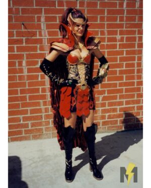 Hilary Shepard Instagram - Viva la Diva! 🏴‍☠️ Hilary Shepard tries on the Pirate Queen Divatox’s complete in-progress costume for Turbo: A Power Rangers Movie.

Behind-the-scenes photos from designer Kenneth J. Hall reveal costume tests / fittings with Hilary Shepard Turner outside Total Fabrication, Inc. in North Hollywood, CA circa 1996. This version of Divatox was styled for the Turbo movie, while a version with modesty modifications was tailored for the series. In addition to Divatox’s costume, Hall and his company were also responsible for the designs and fabrication of the Putra Pod Monsters and Divatox’s Warriors / Pirhanatrons.

Can you spot the minor costume differences between these two photos?

#MorphinMuseum Exhibit 0782 ⚡️
Series: #TurboAPowerRangersMovie
Year: 1997

#powerrangers #morphintime #rangernation #sentai #supersentai #rangerhistory #gogopowerrangers #foxkids #itsmorphintime #legendarypowerrangers #powerrangerslegacy #ilovepowerrangers #thisispowerrangers #powerrangersturbo #shiftintoturbo #divatox #hilaryshepard