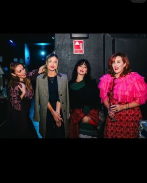Imelda May Instagram - Last night @theatremoat we celebrated 
with the full spirit of Brigid at ‘Nothing Compares’
Imbas was flowing strongly and so it was a special night. 
Ever supportive  @hotpressmagazine invited us to @theatremoat and our hearts opened as @rachel_skinc @lemoncello___ @unahealy @mariadoylekennedy 
artistry and pure talent blew us all away. 
Nothing prepared me for Ireland’s First Lady 
Sabrina Higgins rousing, truthful and heartfelt speech.
My God she’s a special woman. 
@guitardarling accompanied me with flair and ease. 
The brilliantly slick @thewhitmore hosted with such warmth as always she inspired the audience to be just so open and giving.  Friendship, love, strength, vulnerability, connection all made themselves heard. 
We closed the night with our sister @sineadoconnorofficial words in our hearts and on our tongues, 
Thanks to all including @kildarecountycouncil @jasondohertyphotography @abigailr_photos 
as I wore my Palestinian dress made by @tatreezsisters thinking of all those living in fear and devastation and praying hard for peace and hope..
Because of last night I was in a good place today to feel Brigids quiet power while simultaneously wearing three of my favourite scarves by @loubrennandesign @victoriamaryclarke @jenniferrothwelldesign as 
my Brat Bhride (Brigids Cloak) that I hung on a bushel last night to be blessed by the passing spirit of Brigid and wrap myself in all year when in need of healing. 
Imbolc a blessings upon us all as we spring towards 
new life, new beginnings, love, light and hope.
Love Imelda x
