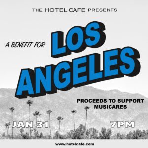 Ingrid Michaelson Instagram - Just Announced!🎤

We’re excited to welcome Ingrid Michaelson back to our stage for The Hotel Cafe Presents: A Benefit for Los Angeles on Jan. 31🎶

Tickets are almost sold out!

Proceeds to benefit @musicares - helping support those in the music community affected by these historic and devastating fires.

🎟️ new.hotelcafe.com/event/the-hotel-cafe-presents-a-benefit-for-los-angeles