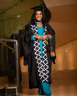Jackie Appiah Instagram - The journey was worth every step! I am overwhelmed with not just gratitude but joy, as well. To everyone who believed in me, stood by me, and cheered me on, thank you from the depths of my heart. 

 #MastersDegree #CommunicationStudies #UniversityOfGhana
Styled by @bveystyling 
Suit @attoandoh 
Hair @_graceaj 
Makeup @quincyblaq_gh 
Photography @chocolate_shot_it 
2nd photographer @scuby_studios