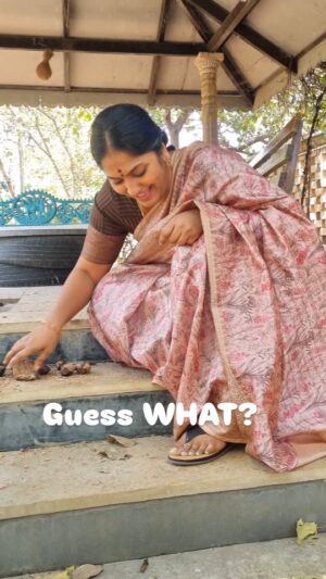 Jhansi Instagram - Shooting gap lo .. madhyanam ..o  baadam chettu kinda.. 
How many of you have experiences with baadam chetlu, kaayalu, pappulu..