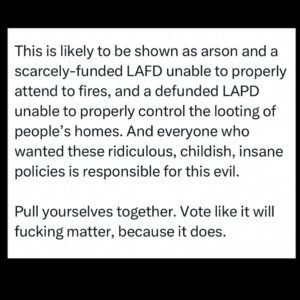 Justine Bateman Instagram - Vote like you actually need people to make this city function properly. No more playing games.