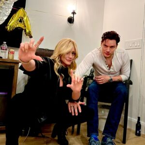 Katherine McNamara Instagram - Happy birthday @domsherwood! 🥳 You are truly one of my favorite humans on the planet. I’ve always admired how you live your life with the perfect blend of mischief, dedication, silliness, fearlessness, and love. We’ve been through so much together, I am so grateful to have you in my life. Even with our shit giving love language, you have a heart of gold. Thank you for always being there with a word of advice, a comforting hug, or a shot of whisky - usually all three. 🥃 Here’s to many more adventures - on and off screen. Love ya, bud! ♥️