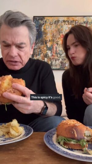 Kathryn Gallagher Instagram - #ad Surprise lunch with my dad with a surprise bagel twist on an absolute classic from @panerabread. Obsessed with these new Panera Asiago Bagel Stacks!!! Participating cafes only. Limited time.