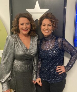 Kitty Flanagan Instagram - Two of the least likely ladies to ever frock up in real life get their sparkles on for Frocktober and ovarian cancer awareness. Thanks to style wizard Meg at @HYBPA for the eyepopping frocks and big thanks to @anne_edmonds_ for being my frock-buddy!
@ocrf #frockovariancancer #frocktober2024 #oneofffrock
