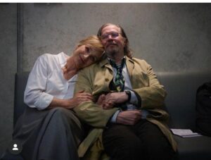 Kristin Scott Thomas Instagram - Lovely photo of two happy actors on the set of #SlowHorses . #garyoldman and #me by @jackenglishphotography  it’s rare for anyone to get a good picture of actors off duty but still in character disguises. We have such fun on #SlowHorses and I particularly like the days when Gary or any of the Horses are acting together.