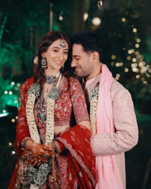 Kritika Avasthi Instagram - Choosing each other from 17.11.2024 till ♾️
@piyushk003 ♥️ #PiKaBoo 🥰
.
.
.
.
Lehenga @studybyjanak 
Sherwani @studybyjanak 
Jewellery @multanijewellersofficial 
Mua @arshhia_19 
Decor @weddings_houseofg 
📸 @theweddingmantraproductions 

#wedding #weddingday #weddingdress #red #bride #bridal #bridaljewellery #brides #bridetobe #winter #winterwedding #kritikkaavasthi #piyushkhatter #shaadi #wedmegood #weddingsutra #bridalsarees #bridallehenga #redlehenga #sherwani 

[ Kritikka Avasthi , Piyush khatter , Bridal , bride , groom , wedding , winter wedding , red lehenga , sherwani ]
