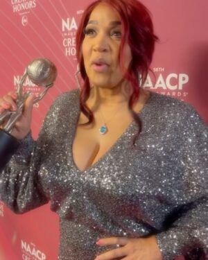 Kym Whitley Instagram - Winners! @twofunnymamas @sherrieshepherd @kymwhitley THANK YOU @naacpimageawards and OUR FANS! @instadenman and #sheilaethridge for 5 years of fun! @sherrieshepherd missed last night because she was working in Detroit! The night was magical and we look forward to bringing you another year of joy!! I we thank you again, our father in heaven for letting our gifts shine 🙏🏽. Glam: stylist @flutterdesigns  dress @badgleymischka  Hair @angiehairstyles  makeup @ilene.gama  #twofunnymamas #podcast #youtube  #naacpimageawards #comedians #talk THANK YOU @sibleyworld getting me through it all❤️