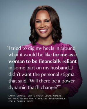 Laura Coates Instagram - In 2015, @thelauracoates decided to trade courtroom drama for newsroom deadlines, leaving her job as a Justice Department prosecutor to dive into a career in journalism. She was a new mom with no media experience or contacts, but knew she’d regret it if she never tried. 

Fast forward to today – Laura is CNN’s Chief Legal Analyst, a Sirius XM host, and a trusted voice on today’s most pressing legal stories. But her success didn’t come without sacrifice. 
In this episode of 9 to 5ish, Laura gets real about the hard conversations she had with her husband – and herself – about prioritizing her professional ambitions over financial security, why guarding her time is non-negotiable, and how she fosters her kids’ curiosity about the world.