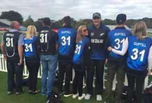 Laura McGoldrick Instagram - Congratulations @martyguptill31 on such a brilliant international career. It’s been a privilege to have walked alongside you in this journey. And man we have had some fun. 
The game of cricket has been very good to us, and although you didn’t get the ending you deserved nothing can ever take away from the legacy you leave behind. 
I know how much wearing that silver fern meant to you. I know how hard you worked behind the scenes and I know just how much you love this game. 
You’re one of the good guys. 
When I asked Harley and Teddy about Daddy’s cricket they said they’re proud and happy, you’re very brave and very good at catching spiders 😂 so there’s that 😂 
Still more cricket to be played, but congratulations on the end of this chapter. We love you and are incredibly proud of you 🖤 #31