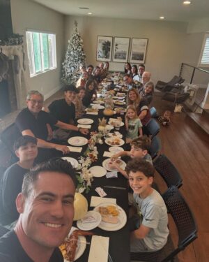 Lisa Whelchel Instagram - Happy Thanksgiving from our family to yours. So much to be thankful for. Here are 26 reasons in this picture. 🦃🥧🍁 🍽️🤎