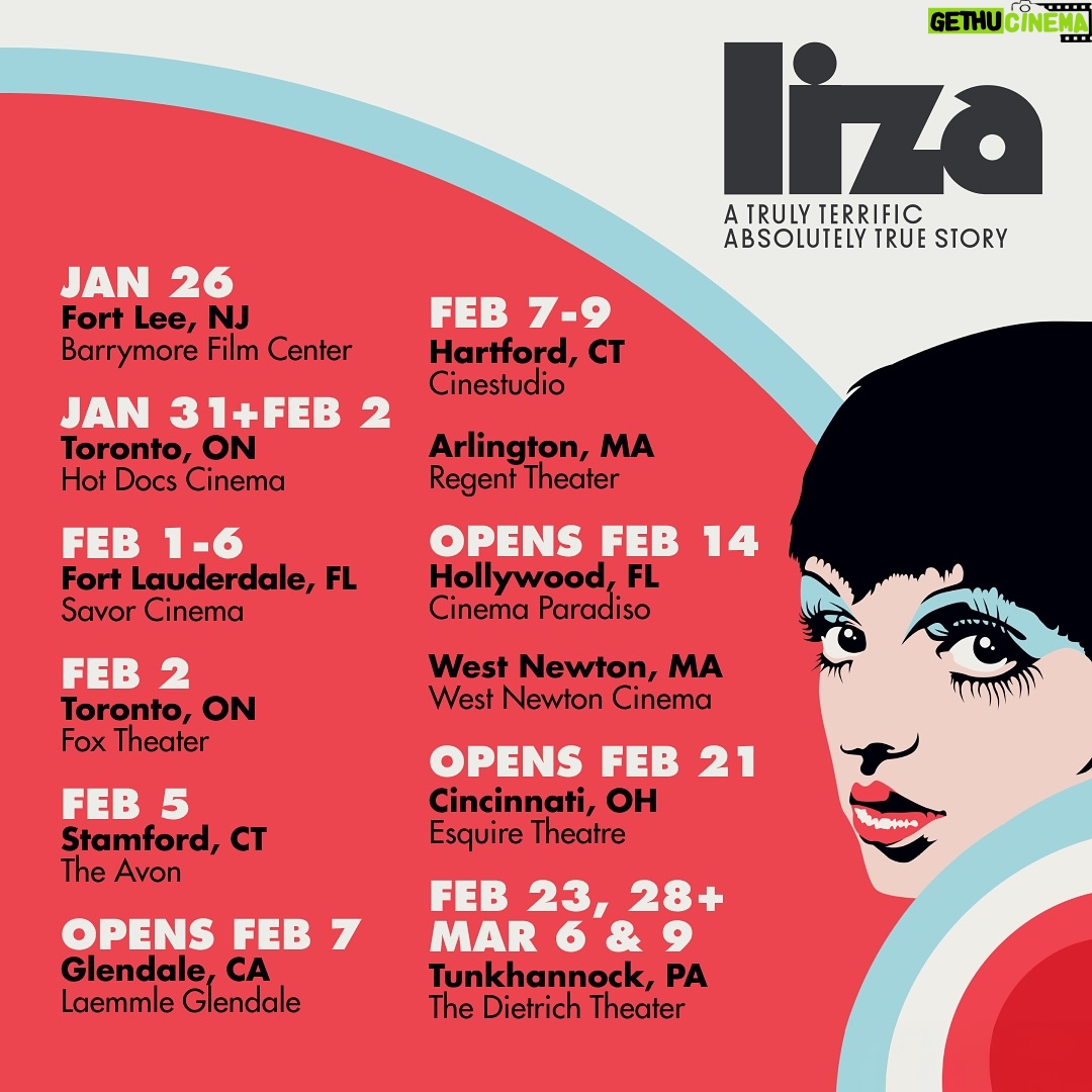 Liza Minnelli - 9.4K Likes - Hey LA, I’m comin’ your way! I’m so thrilled that “LIZA: A Truly Terrific Absolutely True Story” had such a wonderful opening in NYC last weekend! I’m told it was the best showing for a documentary in a long time and I thank you from the bottom of my heart for your attendance and more importantly your love! Can you believe it? New York and LA are both home towns of mine… forever. “LIZA” opens at Laemmle Royal and Town Center tomorrow on 1/31 along with additional cities - keep your eyes peeled! Link to LA tickets in bio.
Keep your eyes wide open because honies, there’s more… so much more! I haven’t been this damn busy in more years than I can remember. It’s wild! Special thanks to Atlas Media, Bruce, Dana, my beloved sister Lorna, my darling Michael, who has kept all my secrets until this movie and book hit the fan… and finally, am grateful for each member of my wonderful team. You know who you are and I love you.