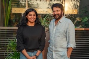 Megha Thomas Instagram - Little M with the Big M. ✨🥂
@mammootty 

📸- @saranblackstar 😎

#grateful #mammukka 🙏🏻 #birthdayspecial