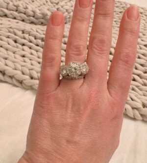 Melissa Joan Hart Instagram - My handsome Valentine gave my engagement ring an upgrade with the help of the incredible, creative eye of @ericacourtneyofficial who made all of my wedding jewelry except my original engagement ring back 22 years ago. Kept my old stones and added some new ones along with a new setting.  Her name is Sparkles! 💖