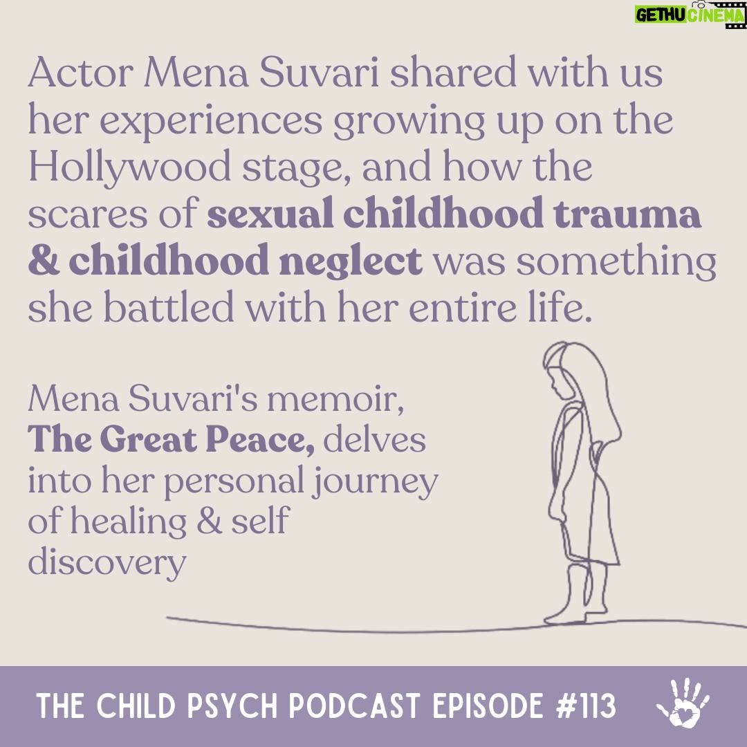 Mena Suvari - 256 Likes - 👇 Want more inspiring content like this?! Type PODCAST below to get a link to listen to our top podcast!👇
In this episode, Tammy interviews actress @menasuvari to talk about her experiences with childhood trauma and her inspiring and transformative pathway to healing.
Mena is the author of the book “The Great Peace,” which speaks to her experiences in this interview.
https://www.amazon.ca/Great-Peace-Memoir-Mena-Suvari/dp/1549165402
Mena is most well known for her role in American Beauty & American Pie; she is an American actress, producer, fashion designer, and model. The accolades she has received include a Screen Actors Guild Award, along with a Primetime Emmy Award nomination.
Suvari has been a model for Lancôme cosmetics and print ads for Lancôme Paris Adaptîve, as well as a long-time supporter and activist for the Starlight Children's Foundation and the African Medical and Research Foundation. She is married and has one child.
.
.
🎙️Learn more about how to help your child thrive in today’s world; subscribe to THE CHILD PSYCH PODCAST hosted by our co-founders, Tammy Schamuhn & Tania Johnson.
🎙️ This podcast brings you the top parenting & children’s mental health experts in the world. We will educate and inspire you with the most current research & strategies to help foster emotional resiliency & healing in your child or the children you work with.
🎙️Most importantly, we’re here because we need to raise a generation of children who don’t need to recover from their childhoods.
.
.
.
#trauma #traumarecovery #parenting #parentingtips #childdevelopment #mentalhealth