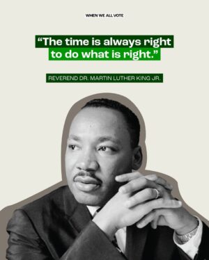 Michelle Obama Instagram - Reverend Dr. Martin Luther King Jr.’s legacy of service always inspires me.

This #MLKDay, I hope you’ll join me and @WhenWeAllVote in honoring Dr. King’s life and legacy by getting involved in your community. Whether you’re mentoring students at your local school or volunteering for a cause that matters to you, it all helps make a difference. Tell me how you’re giving back today in the comments.