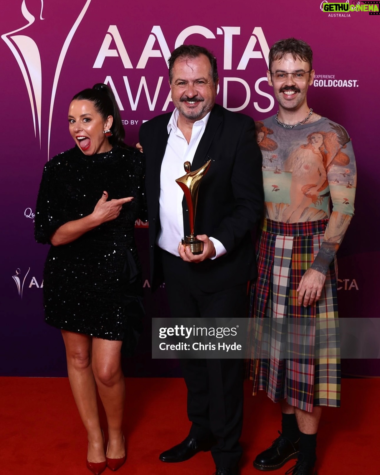 Myf Warhurst - 1.6K Likes - We had the best time at your party #AACTAs, and WE WON!!! Spicks and Specks took out Best Entertainment Program and it was an honour to be there to celebrate with our magnifcent Producers @rowdiewalden and Anthony Watt. Dearly missed my best show buddies @adamhillscomedy and Alan Brough, but we made sure to put in a good effort on your behalf. Huge gratitude also to all the fine folk who have worked on Spicks and Specks both past and present š©·
And in @officialblueytv news, I finally met my on screen cattle dog husband Stripe @danbrumm in person and his gorgeous partner who Iām pretty sure Aunt Trixie is based on š Pure joy!