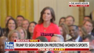 Nancy Mace Instagram - PRES. TRUMP: "Nancy Mace, she IS something!" 

Thank you, Mr. President, for recognizing my FIGHT to PROTECT women's rights.

I FOUGHT to protect women’s sports. I took on the woke mob. I was even assaulted for it. 

I’ll never stop fighting for America!

Hold the line.
