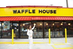 Nancy Mace Instagram - Waffle House lunch in Fayetteville - the Army town where I was born when dad was stationed at Fort Bragg, NC.

Today has come full circle.