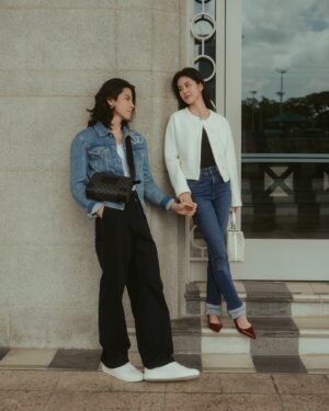 Naomi Yeo Instagram - Our top 3 love languages, immortalised in these moments 🤍 can you guess what they are?

Planning this with @gucci started out as a creative expression for Valentine’s Day … but slowly slipped into a beautiful reminder for ourselves — of how hard we’ve loved and fought for each other, and the story of two kids of complete opposite human natures and love languages, holding hands and making it work. 

Here’s to centuries of failed braids, museum runs, learning and leaning… together x

p.s. the braid shot was a remake of our first date 7 years ago 🥰

#GucciTogether #GGEmblem