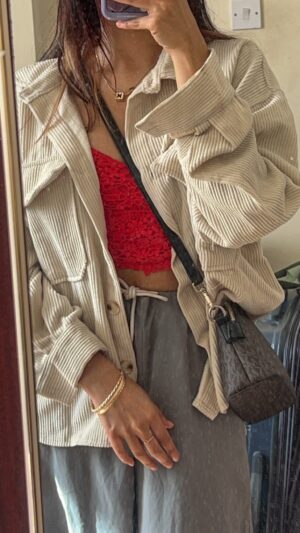 Neeha Riyaz Instagram - ~GRWM~ for lunch 🤌🩷🩶 

Crop top : @stradivarius 
Parachute pants : @sheinofficial 
White knitted shirt : @shein_gb 
Sandals : @skechers 
Bag : @michaelkors 
Lipstick: @refybeauty 
Sunscreen: @nivea_uk 
Sunscreen mist : @garnieruk 

#stradilooks #sheingals #grwm #makeup #styling #contentcreator #influencer #fashionstyle #fashionblogger #styleblogger #london #uk #fashion #style #streetstyle #grwmreel #ootd #styleinspo