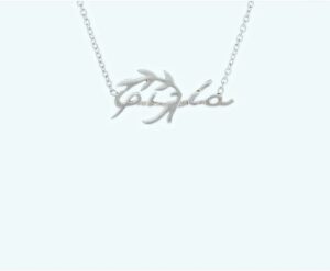 Nia Vardalos Instagram - It’s for charity and makes a great Valentine’s gift! My sister Nancy worked with a group within @philoptochoswpg to help design this necklace available at @hilarydruxmanjewelry (yep shippable!) ❤️ It’s our mom’s handwriting and is the Greek word for friendship. It’s a lovely gift for all your galentine’s and for your mom or child for Valentine’s! The proceeds go to @philoptochoswpg to help the less fortunate. ❤️ Link in my bio!
