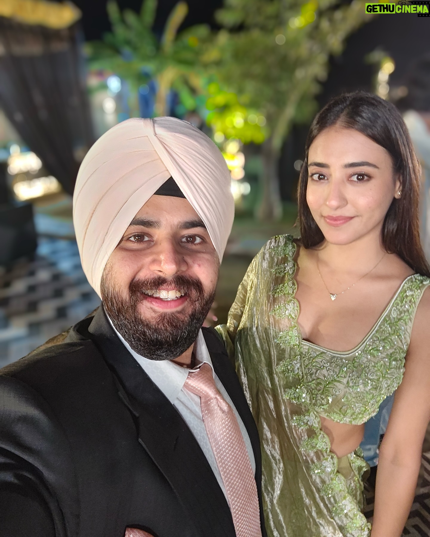 Nikeet Dhillon - 17.7K Likes - Here’s to my best friend and first love—may your marriage be as epic as our friendship, and your love story even better than any rom-com we’ve ever laughed at. Wishing you endless happiness, inside jokes, and a lifetime of adventures together. You’ve found someone who can handle you, and that’s the real miracle! Know that I’m so proud of you, and I’m beyond happy to see you start this beautiful chapter. Congrats, you two! 🥹🥹♥️ @vjvabby @anjali_vaibhav_24
Green lehnga @simran_dhillon.x
Wedding suit @silqbyprincesandhu