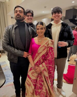 Nishtha Gandhi Instagram - The year of firsts encapsulated in a post 🫰🏾❤️✨.
First Lohri ✨.
Makeup @rarebeautybypriya .
.
.

.
#lohri #lohricelebration #indiancouple #newbride #yearoffirsts