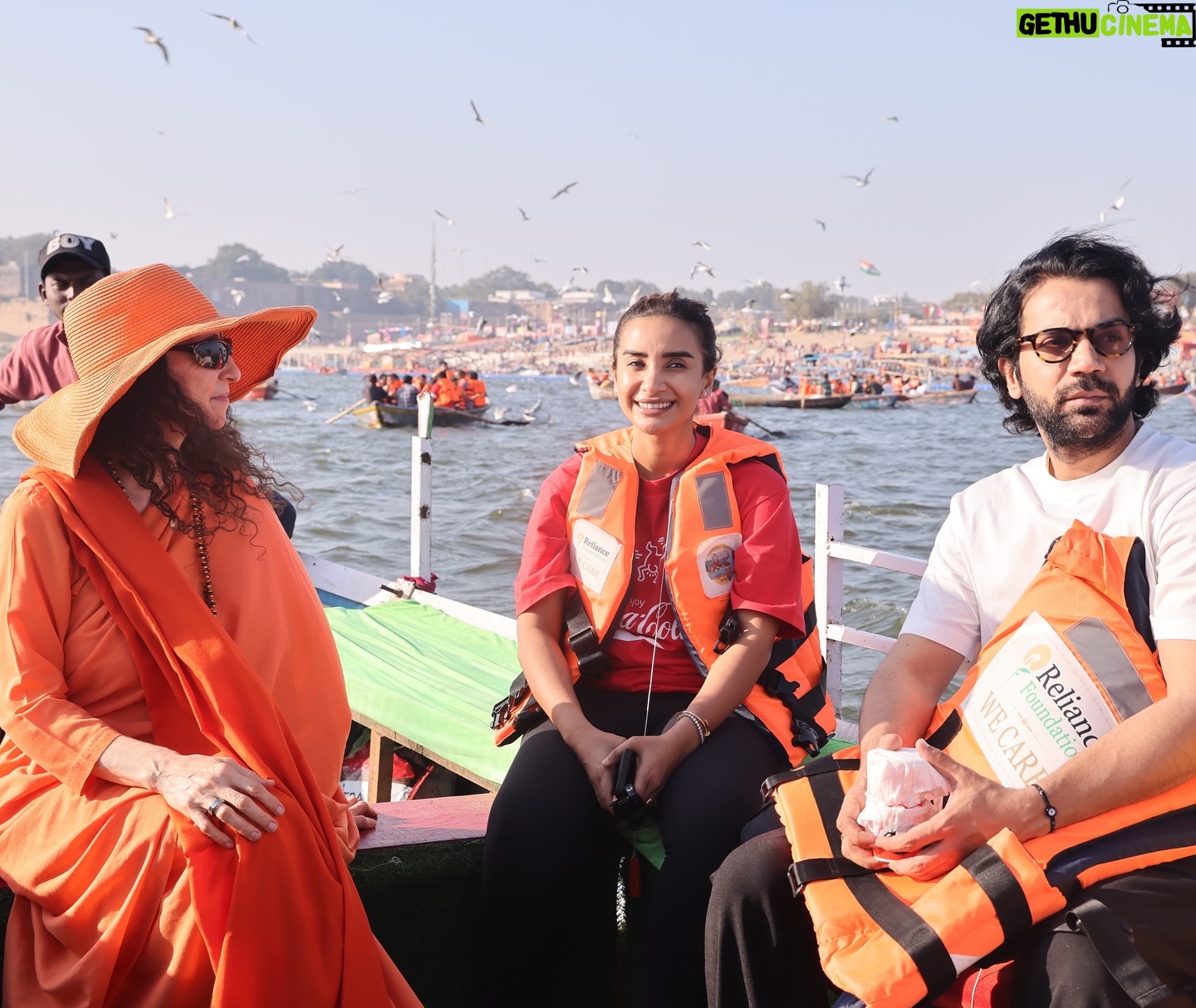 Patralekha - 273K Likes - Wonderful to welcome dear and renowned Bollywood actor Rajkummar Rao @rajkummar_rao and his wife and actress Patralekhaa @patralekhaa, and divine yogini Ira Trivedi @iratrivedi to Parmarth Niketan Mahakumbh Campsite @parmarthniketan with sacred blessings by HH Pujya Swami Chidanand Saraswatiji @pujyaswamiji as well as special sangam snaan with Pujya Sadhvi Bhagawati Saraswatiji @sadhviji.
.
.
.
#mahakumbh #mahakumbh2025 #parmarthniketan #pujyaswamiji #sadhviji #rajkummarrao #patrelekha #iratrivedi