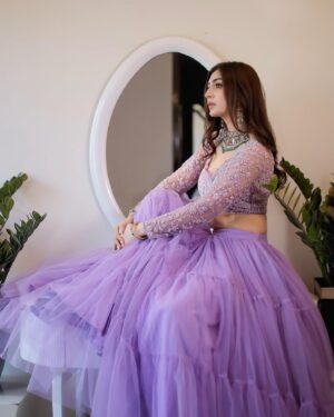 Priyanka Khera Instagram - Her aura is made of poetry💜 
Wearing @the_adhya_designer 
#Priyankakhera