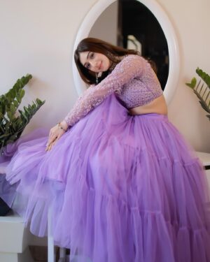 Priyanka Khera Instagram - Her aura is made of poetry💜 
Wearing @the_adhya_designer 
#Priyankakhera