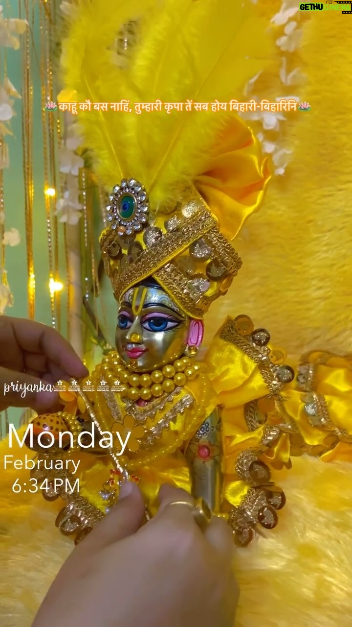 Priyanka Pandit - 4.4K Likes - Basant panchami celebration 🪷 #radheradhe #laddugopal #krishna #radhe
